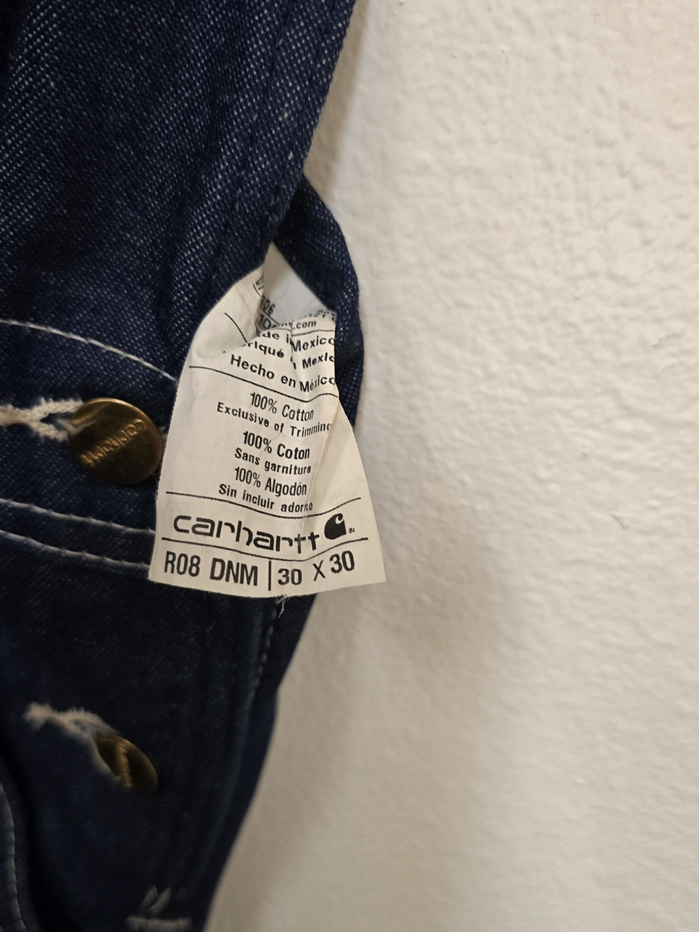 Carhartt Men's Dark Blue Denim Overalls - Picture 7 of 7